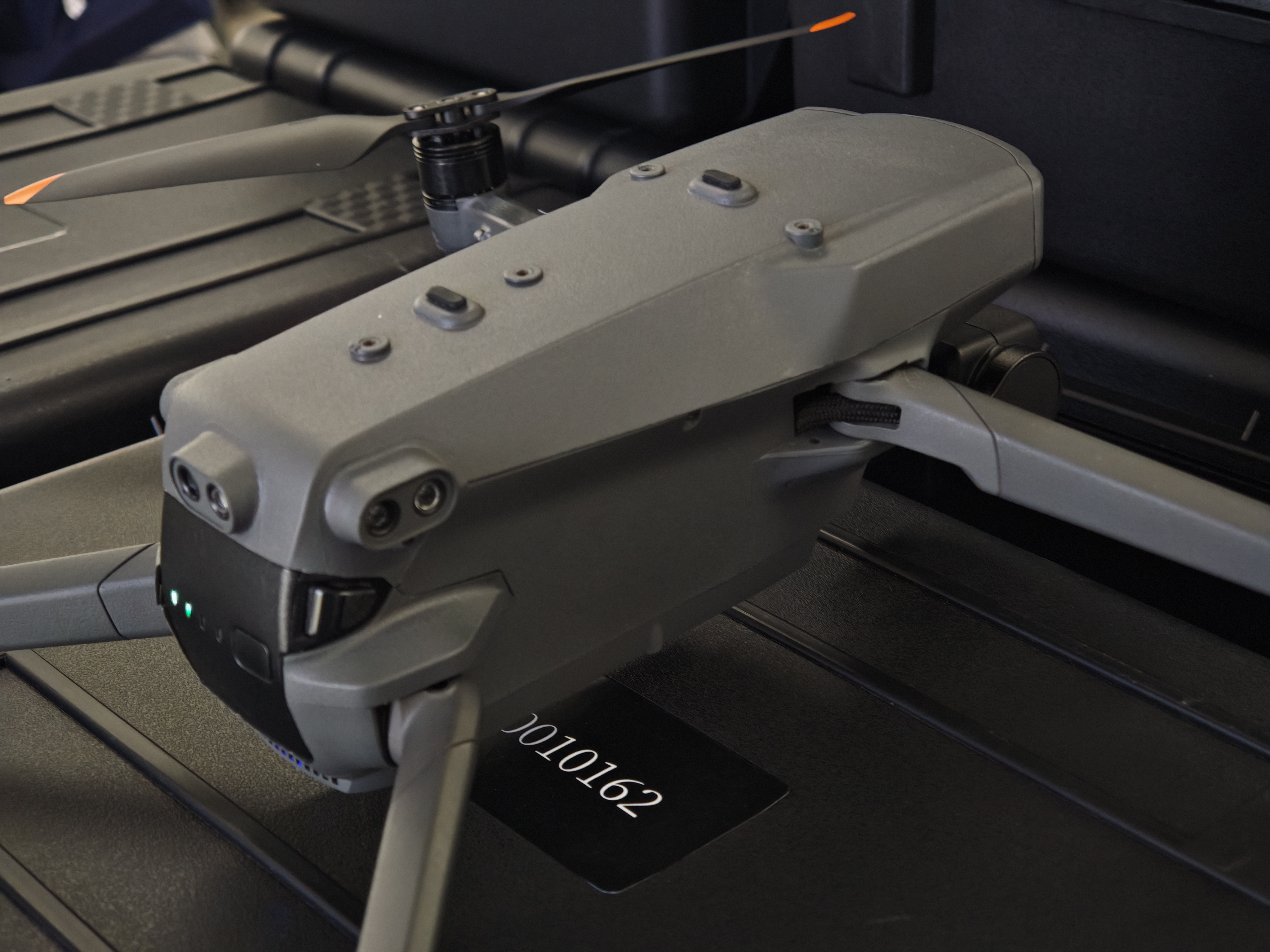 Close side view of drone body